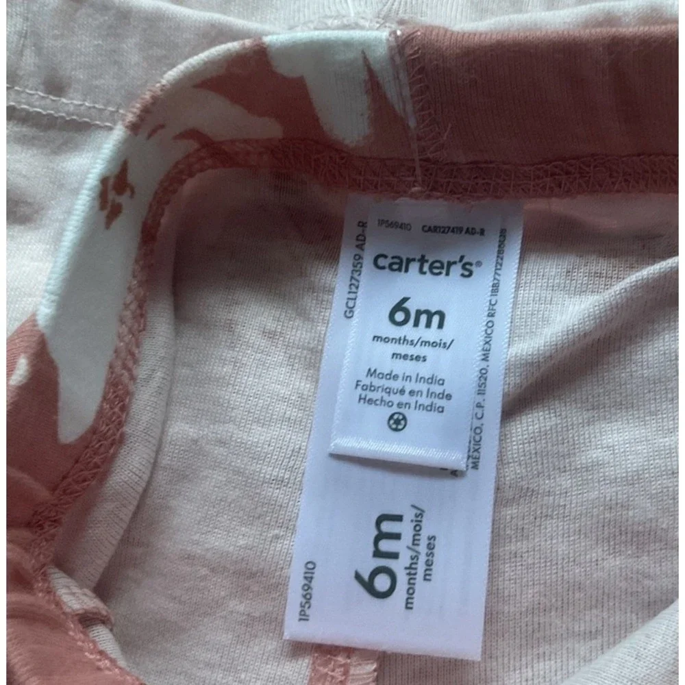 Carter's  Pants Pink With Flowers &‎ Ruffled 2 piece 6 Months